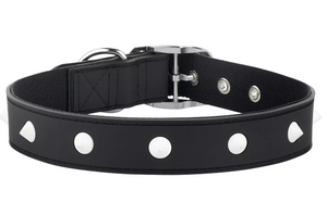 Gummi Spike Dog Collar Black