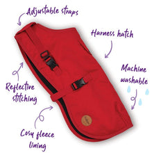Load image into Gallery viewer, Kazoo Adventure Dog Coat (With Hatch) - Red
