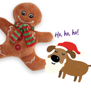 Kazoo Christmas Plush Squeaky Gingerbread Man