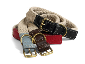 Da Vinci Giovanna Flat Rope Dog Collar - Bordeaux