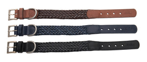 Da Vinci Intreccio Braided Dog Collar - Brown