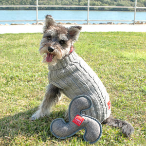 Louie Living Cable Knit Dog Sweater - Grey