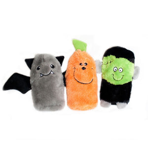 Zippy Paws Halloween Squeakie Buddies Dog Toys 3-pack - Frankenstein, Pumpkin & Bat