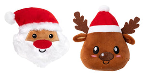 FuzzYard Christmas Plush Dog Toy - Santa & Reindeer